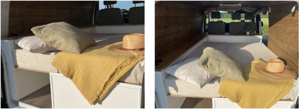 Lit déplié et fait dans un van KILOME